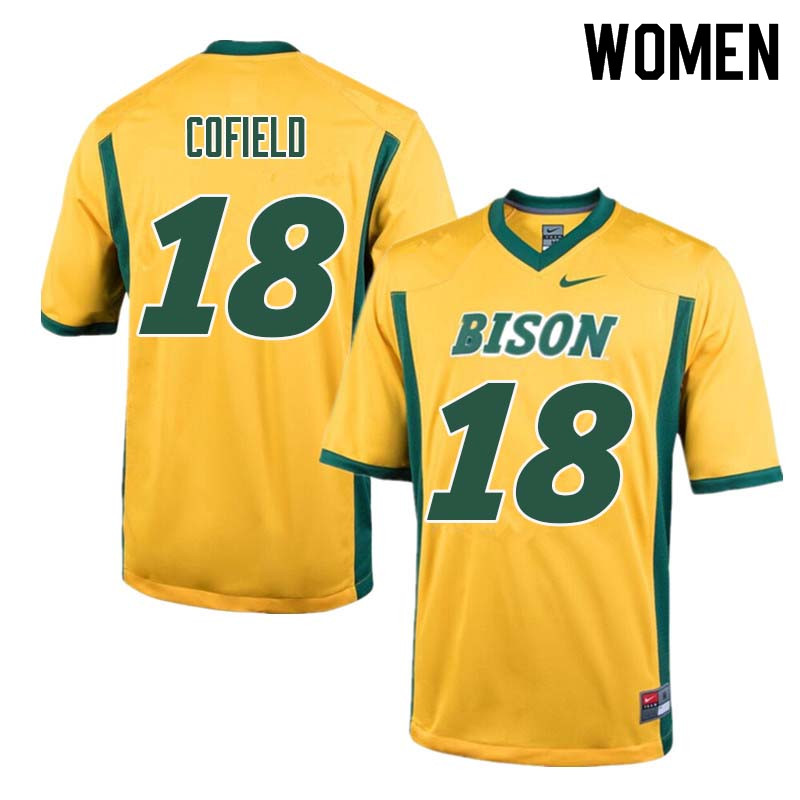 Women #18 Adam Cofield North Dakota State Bison College Football Jerseys Sale-Yellow
